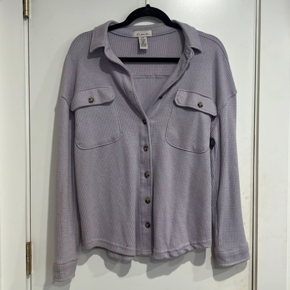 Purple waffle knit long sleeve